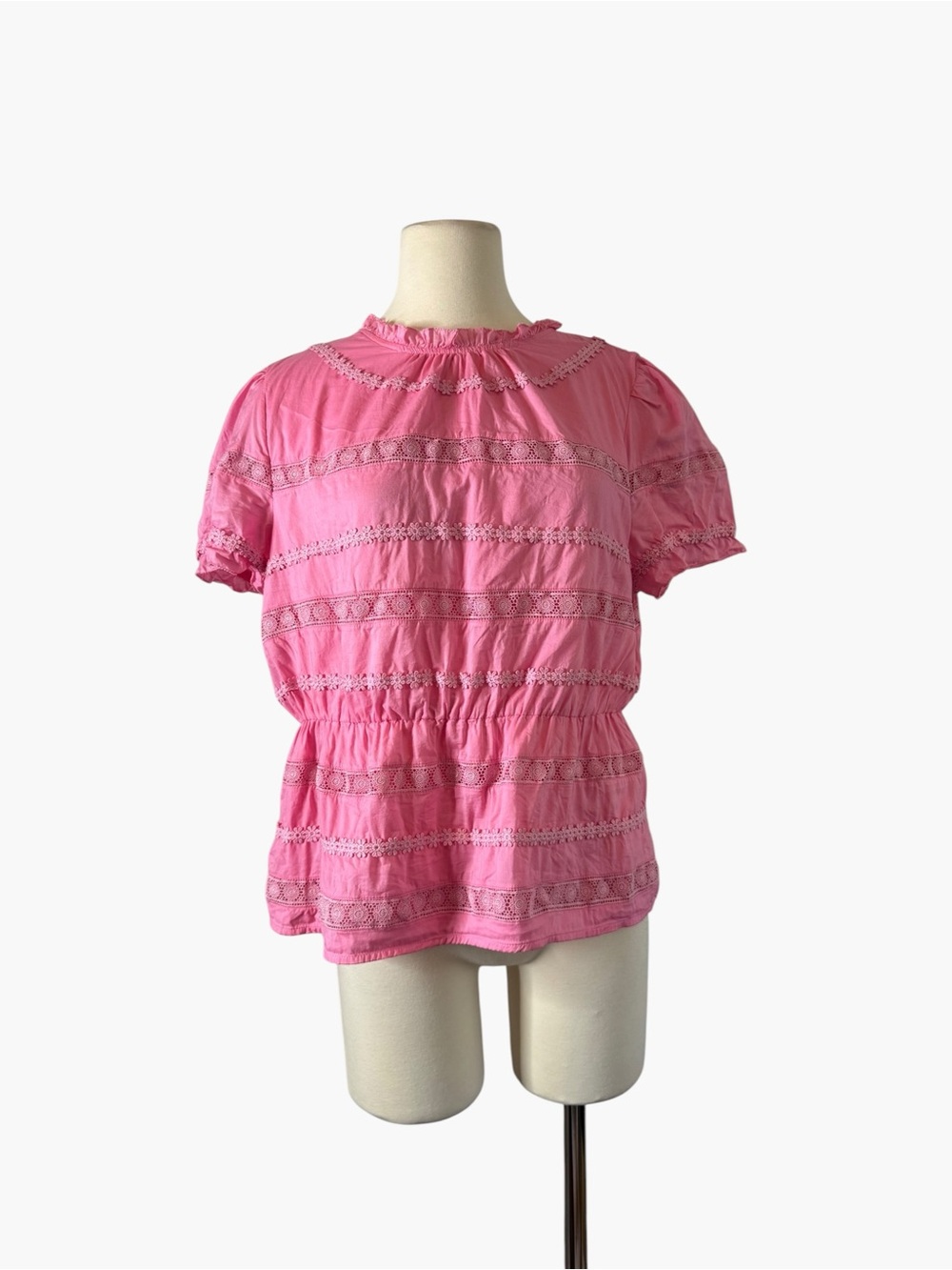 J.CREW Pink Short Sleeve Blouse Size Large Like New